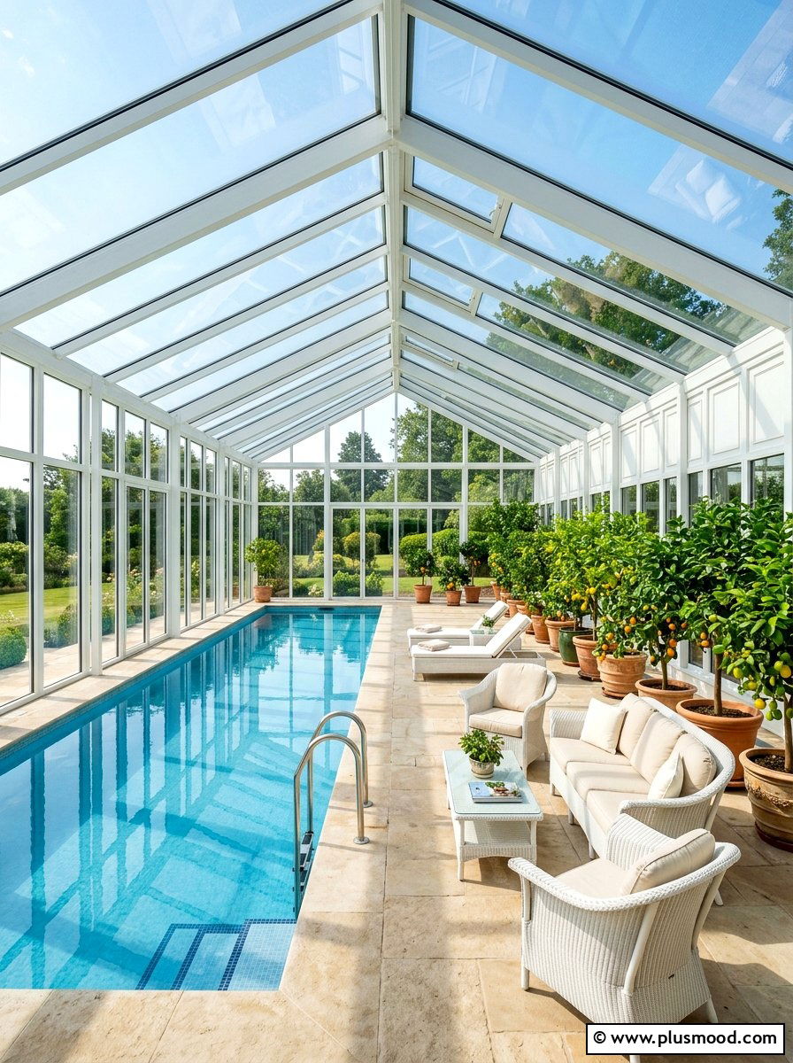Sunroom Style Indoor Pool - 25 pool landscaping ideas for indoor pools