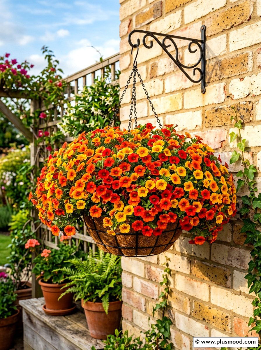 Sunset Color Calibrachoa Mixed Basket - 25 summer planters with calibrachoa ideas