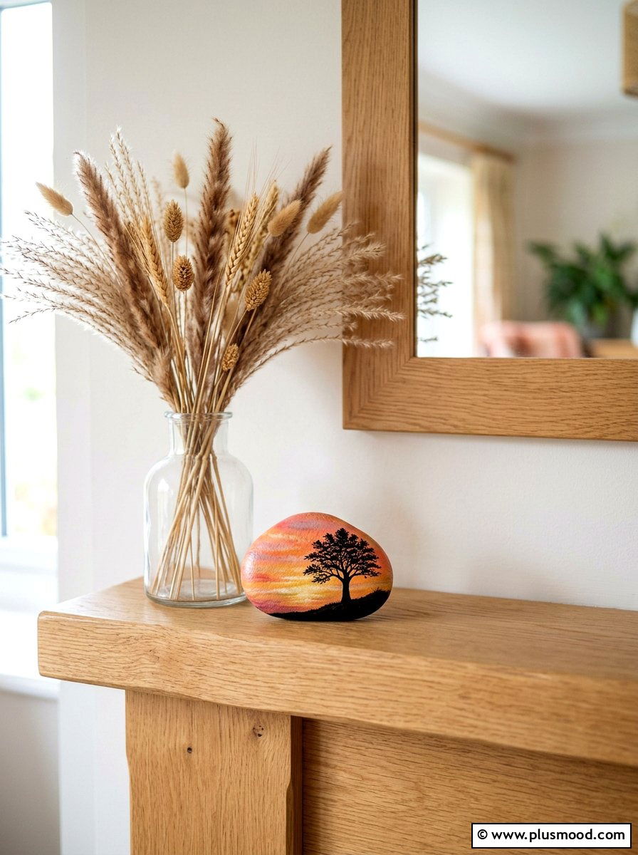 Sunset painted pebble - 25 painted rock ideas with positive affirmations