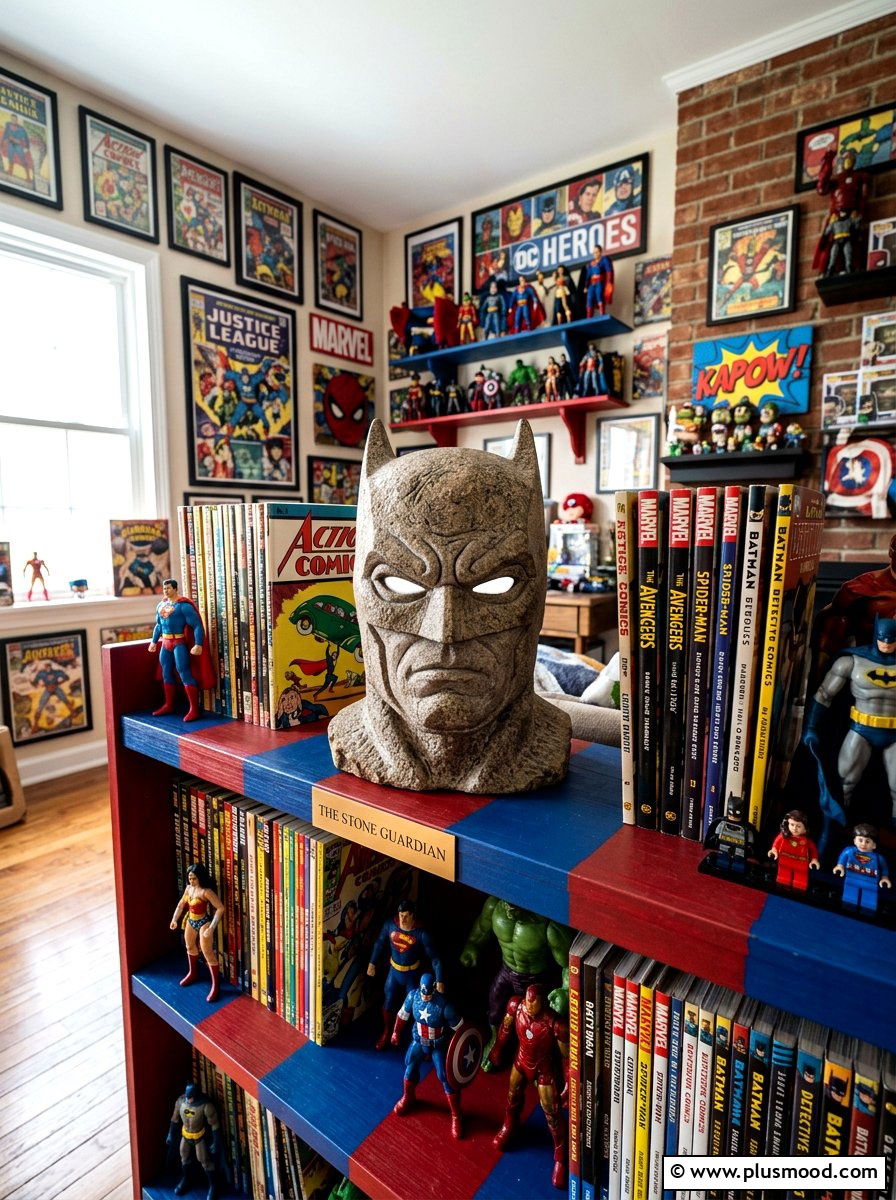 Superhero Mask Stone - 25 painted rock ideas with faces