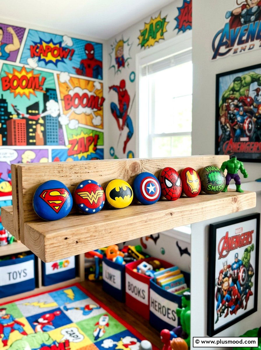 Superhero Rock - 25 painted rock ideas for kids