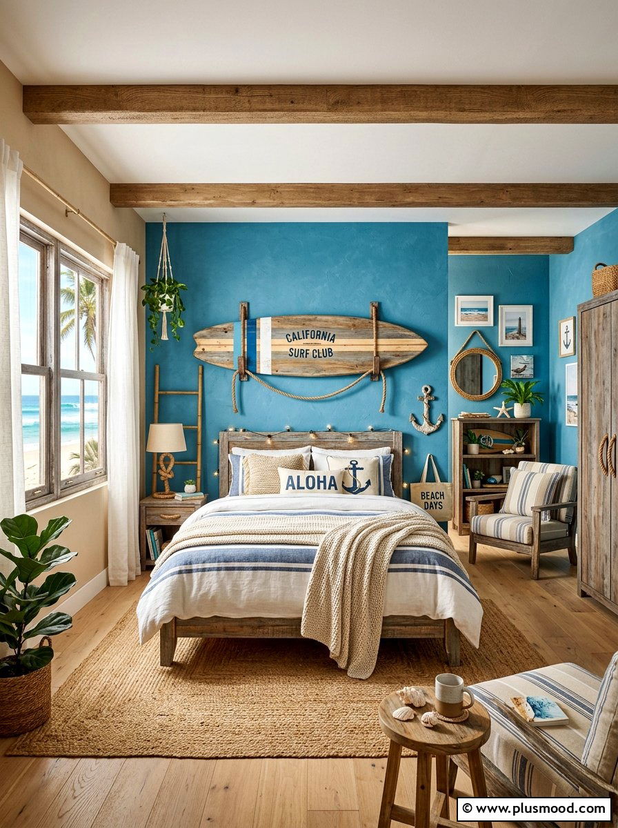 Surfboard Decor Bedroom - 25 summer girls bedroom ideas
