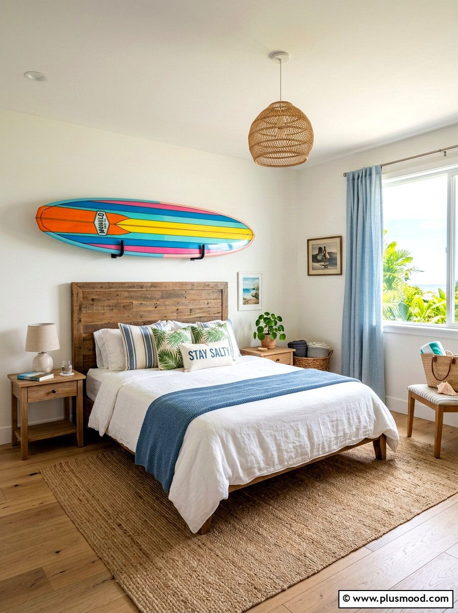 Surfboard Wall Mount Bedroom - 25 summer wall decor ideas for bedroom
