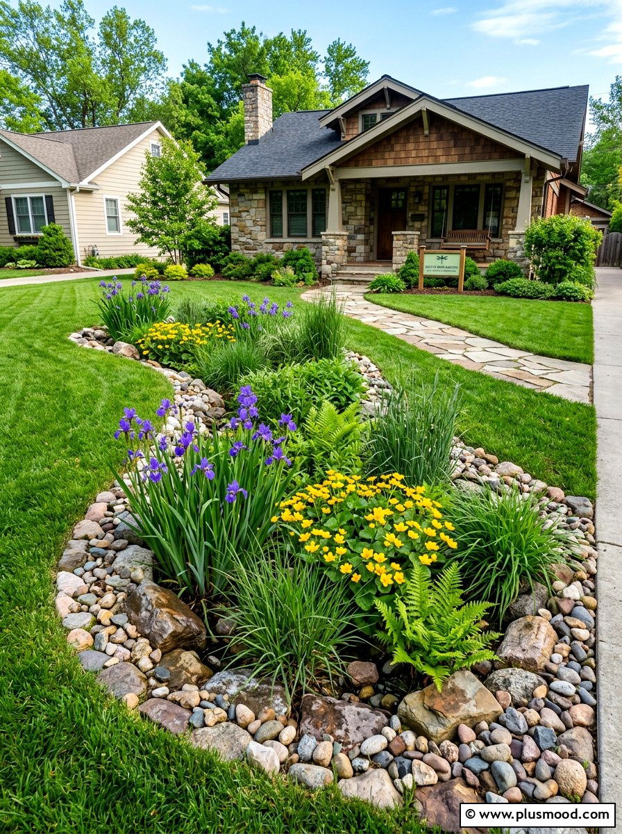 Sustainable Rain Garden - 25 summer front yard garden ideas
