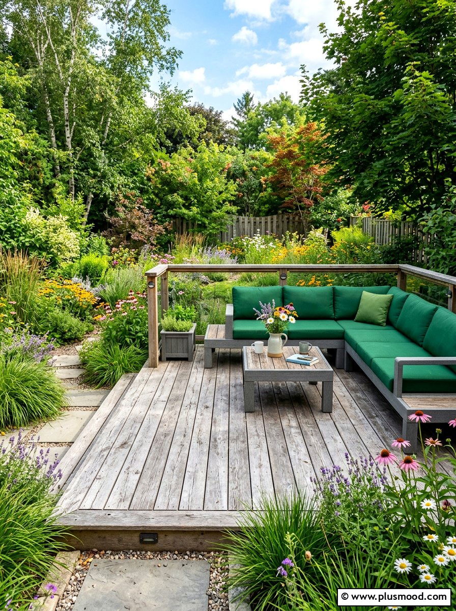 Sustainable Reclaimed Wood Deck - 25 summer backyard patio ideas