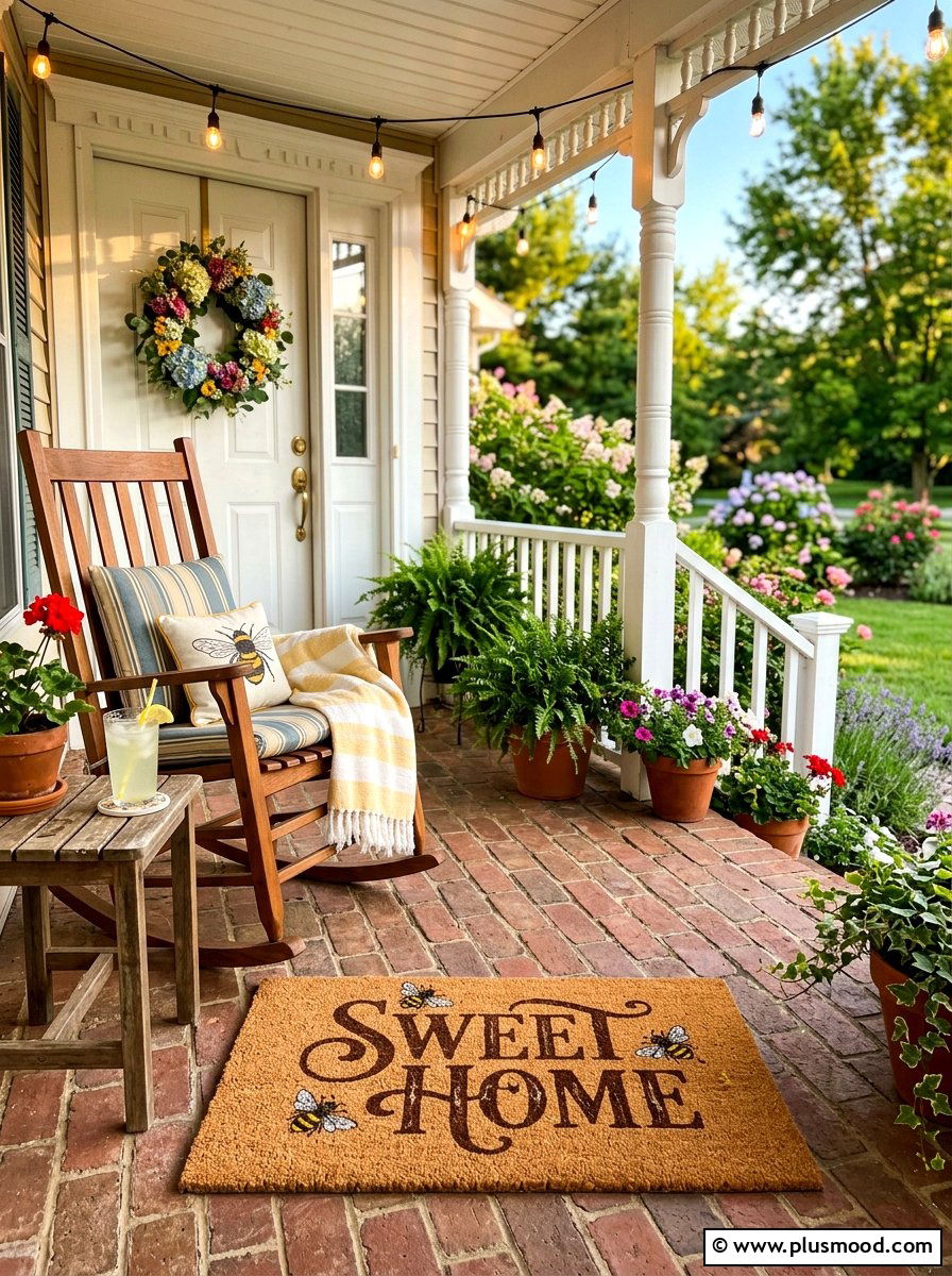 Sweet Home Summer Coir Mat - 25 summer front porch mat ideas