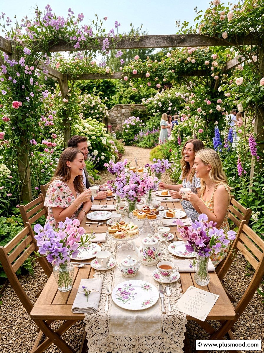 Sweet Pea Romantic Table - 25 summer floral table decor ideas