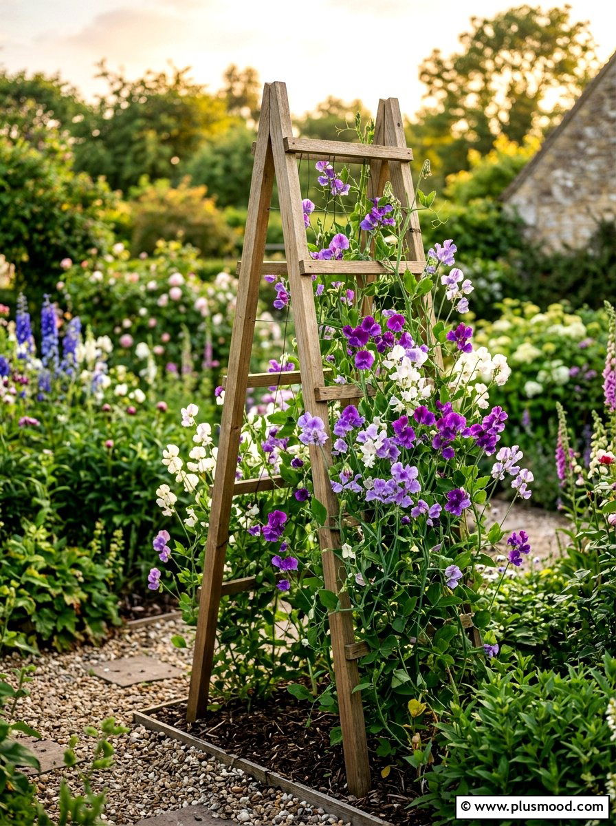 Sweet Pea Trellis - 25 summer cutting garden ideas