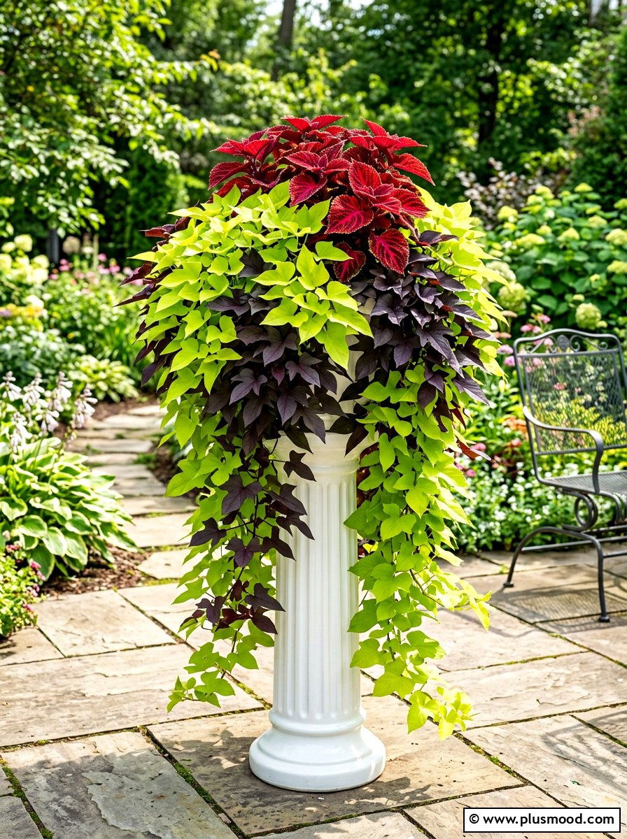 Sweet Potato Vine Arrangement - 25 best summer planter ideas