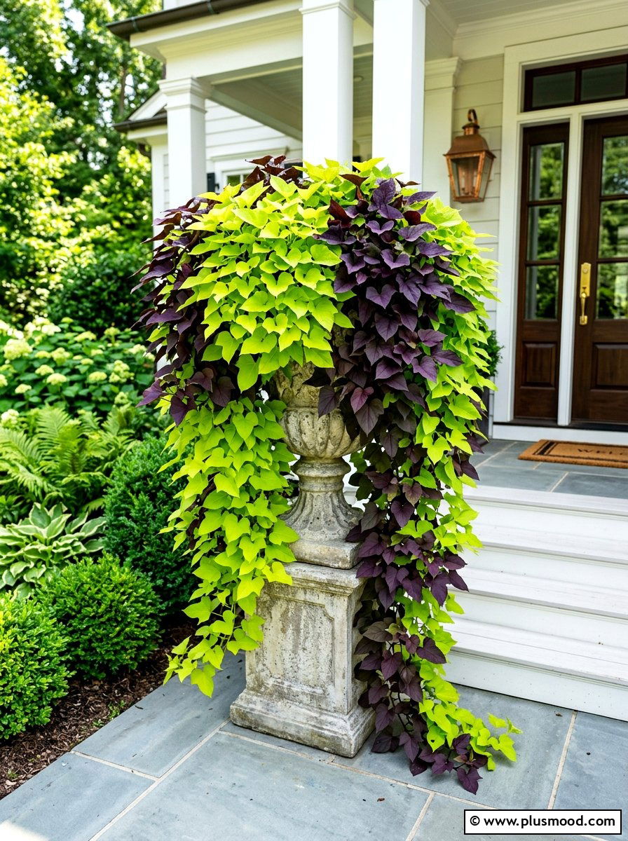 Sweet Potato Vine Mix - 25 late summer porch planter ideas