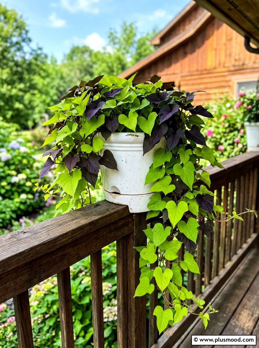 Sweet Potato Vine Pot - 25 late summer planter ideas for porch
