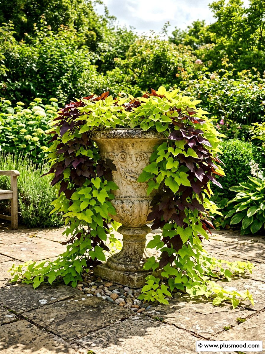 Sweet Potato Vine Pot - 25 end of summer planter refresh ideas