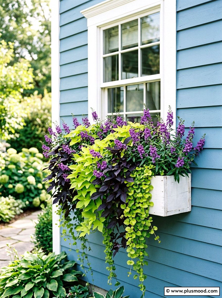 Sweet Potato Vine Window Box - 25 summer window box ideas for curb appeal