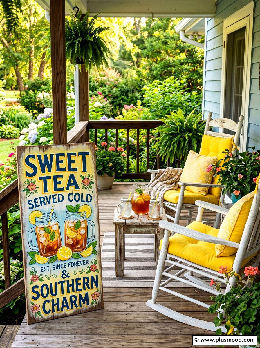 Sweet Tea Porch Sign - 25 summer front porch sign ideas