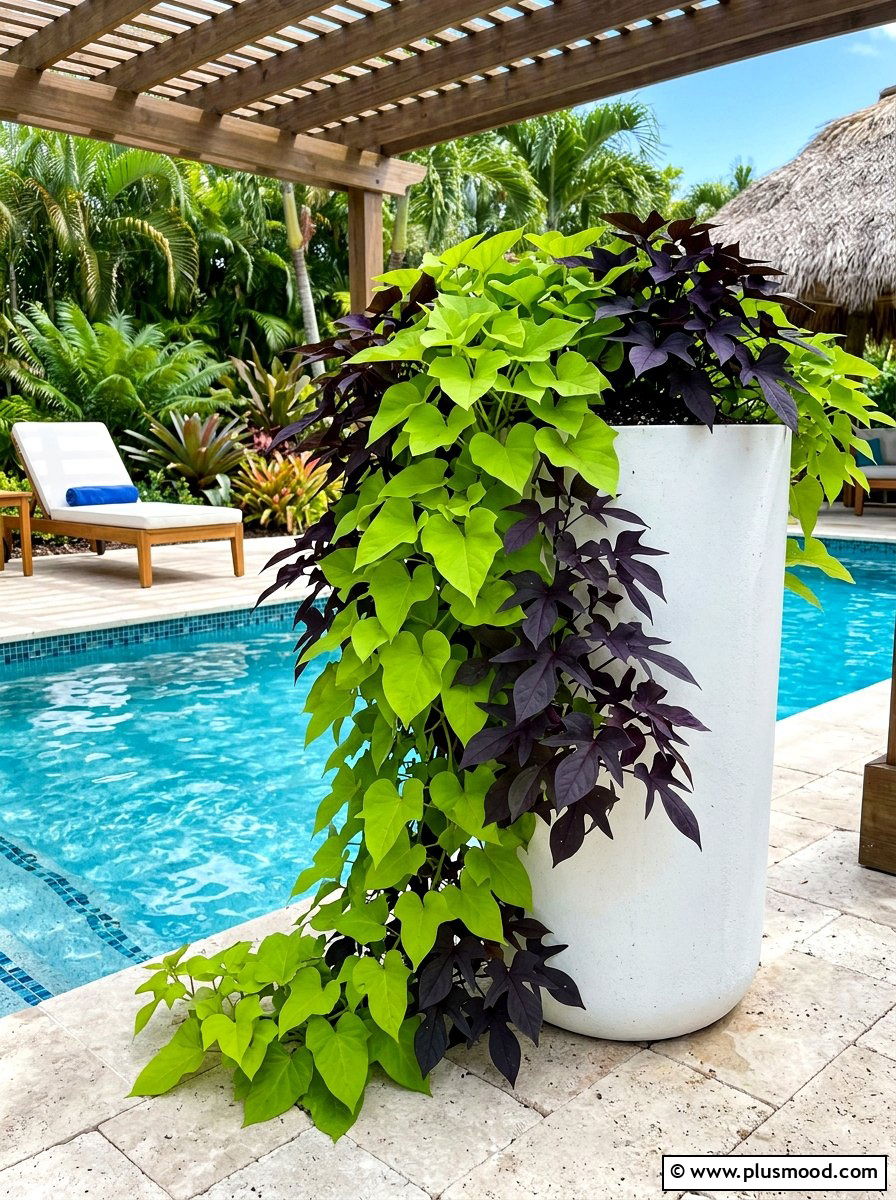 Sweet potato vine planter - 25 summer planter ideas for shade
