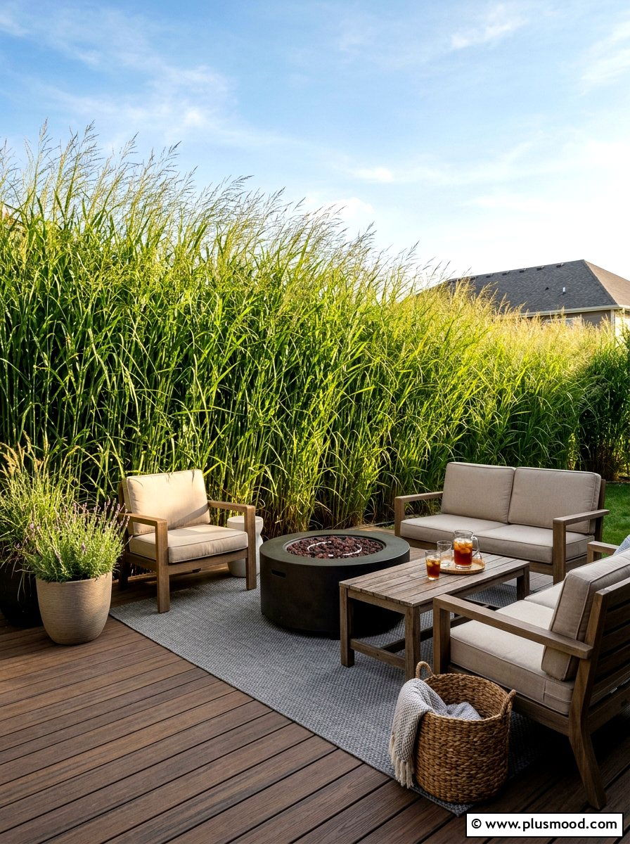 Switchgrass Privacy Screen - 25 summer native plant landscaping ideas