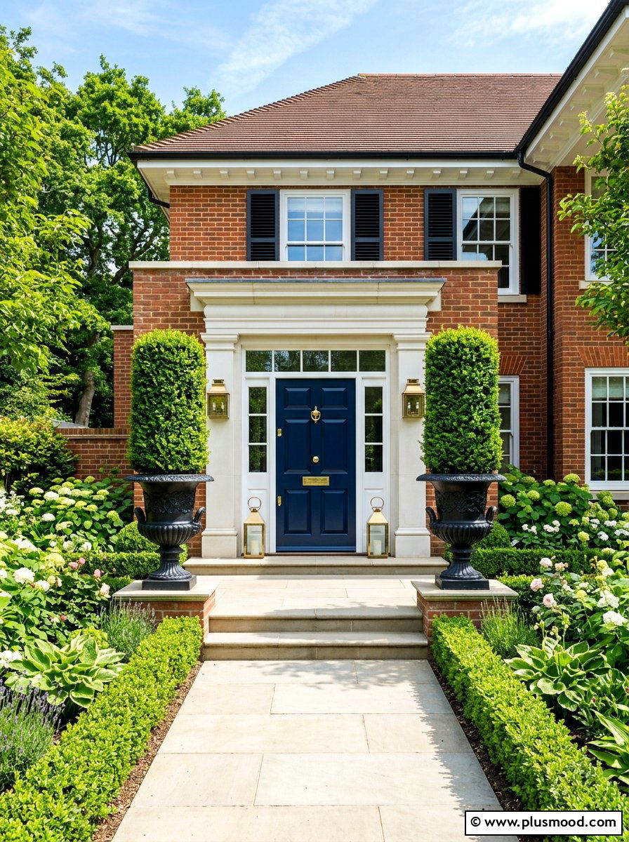 Symmetrical Entryway Planting - 25 summer curb appeal landscaping ideas