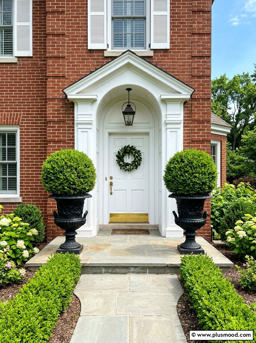 Symmetrical Front Door Planters - 25 summer porch planter ideas