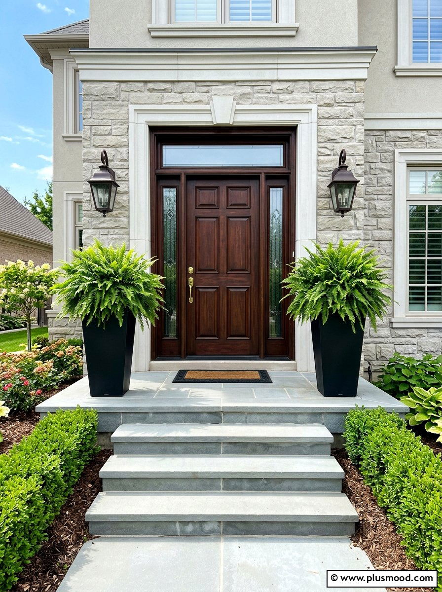 Symmetrical Front Door Planters - 25 fresh summer front porch ideas