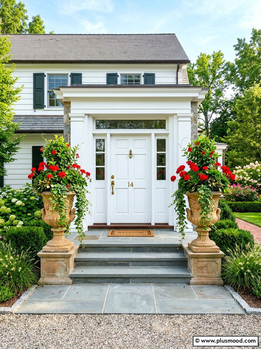 Symmetrical Front Door Urn - 25 best summer planter ideas