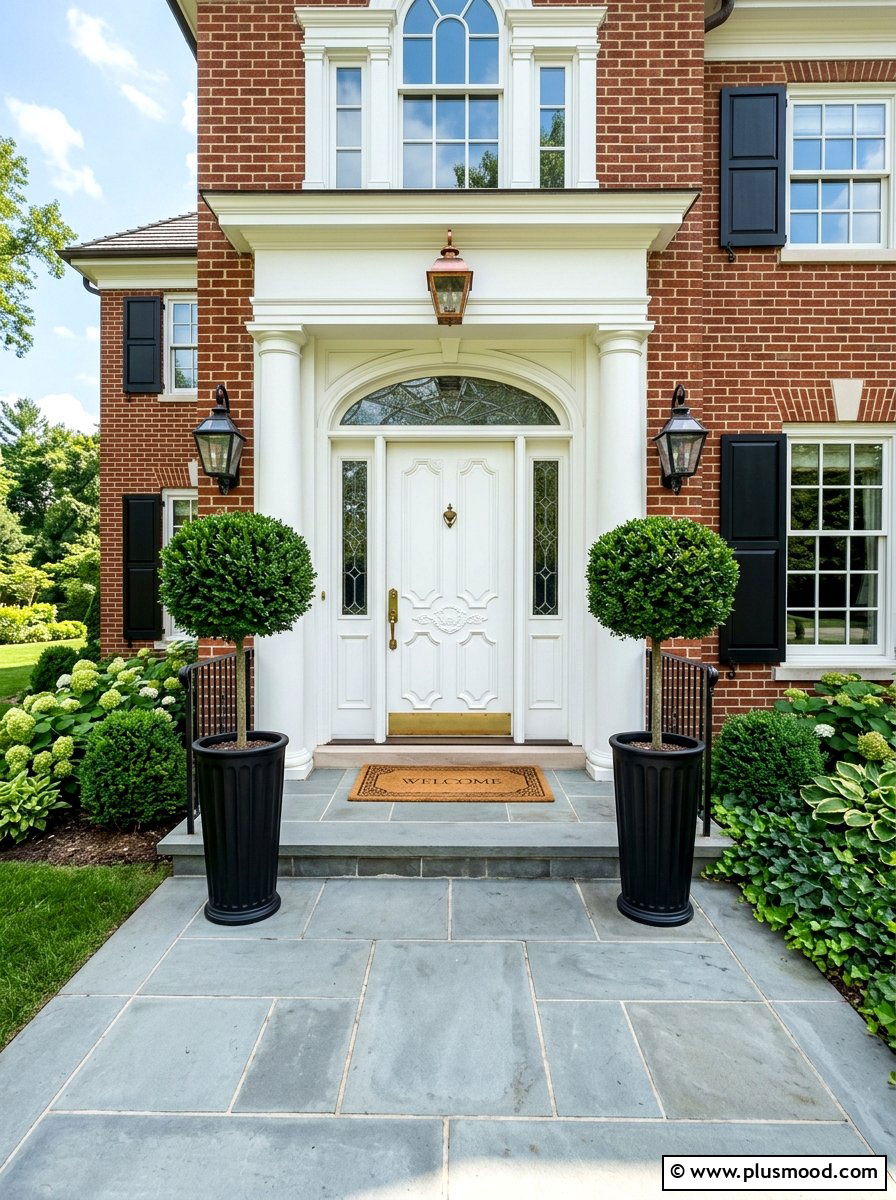 Symmetrical entryway plants - 25 summer curb appeal ideas