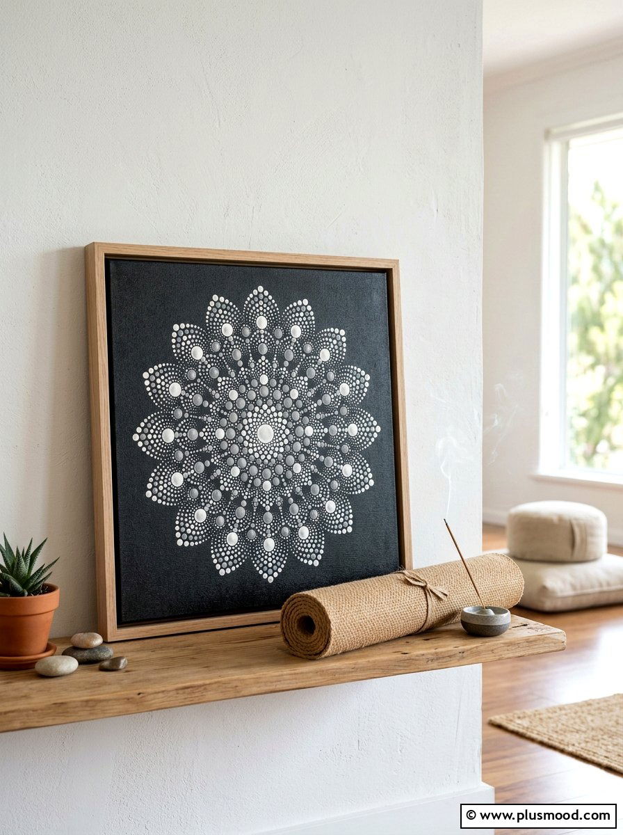Symmetry Dot Painting - 25 painted rock ideas with mandala