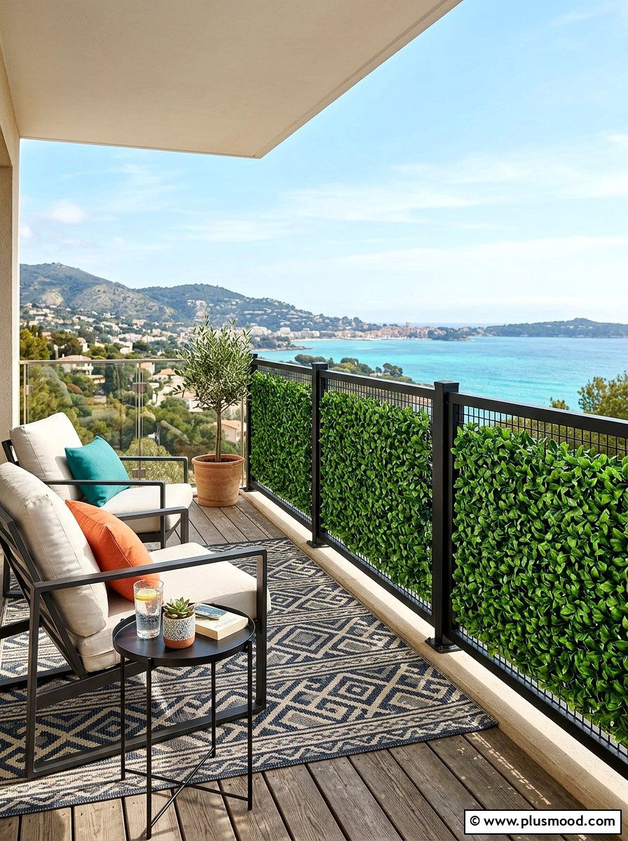 Synthetic Leaf Fence - 25 summer balcony shade ideas