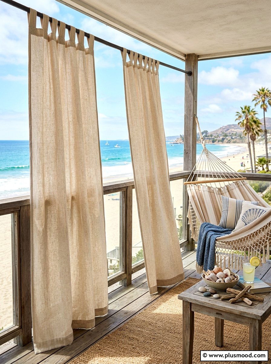 Tab Top Balcony Curtains - 25 summer balcony curtain ideas