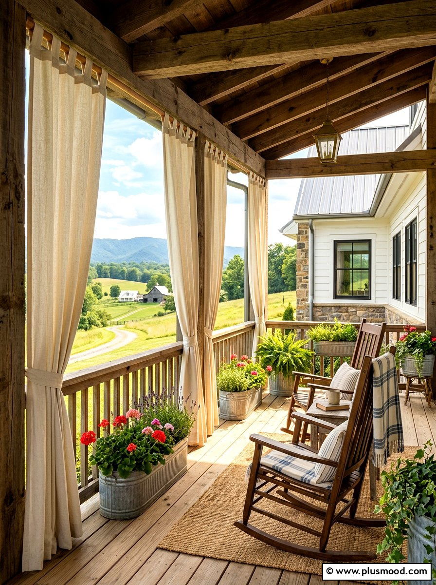 Tab Top Weatherproof Curtains - 25 summer patio ideas with outdoor curtains