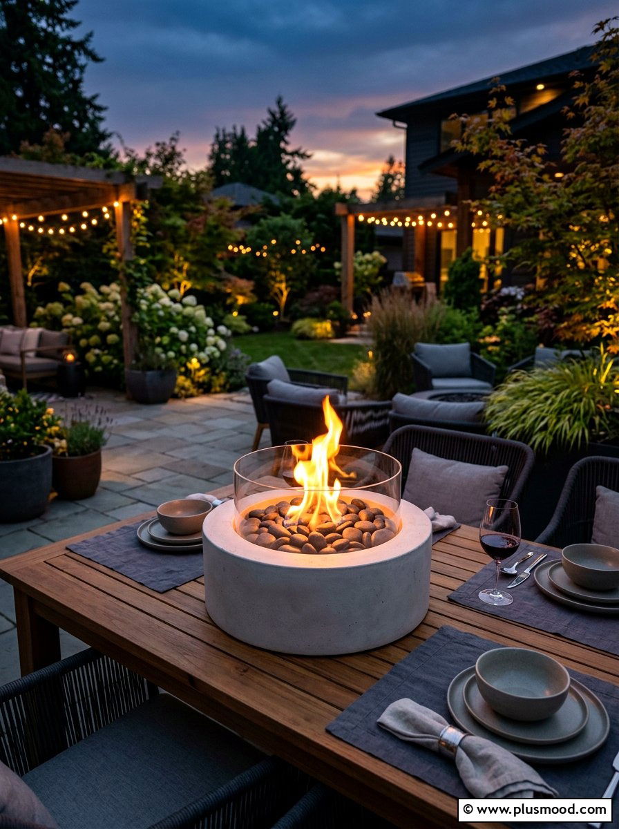 Tabletop Fire Bowl - 25 small backyard ideas for rental homes