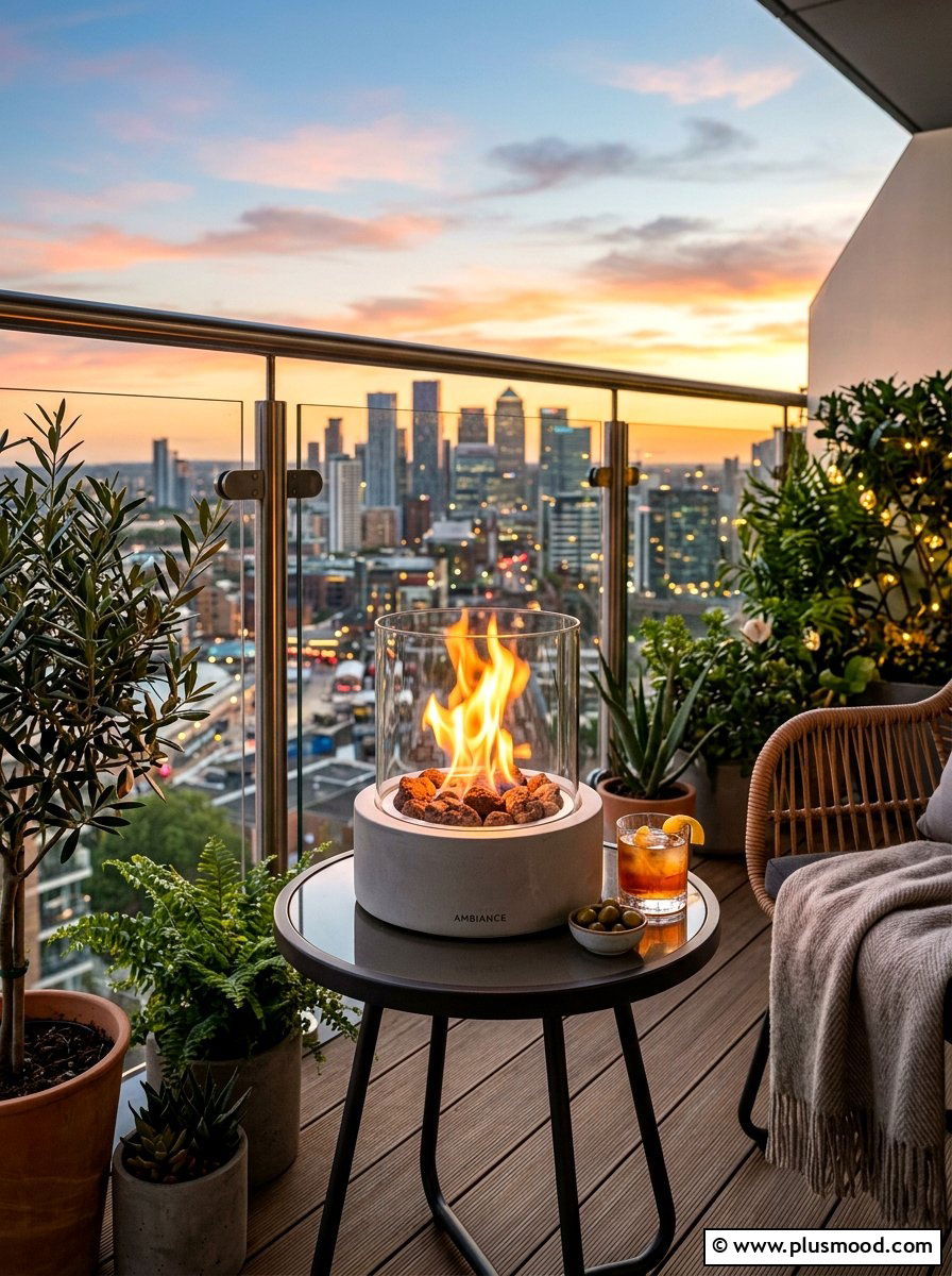 Tabletop Fire Pit - 25 summer patio ideas for small spaces