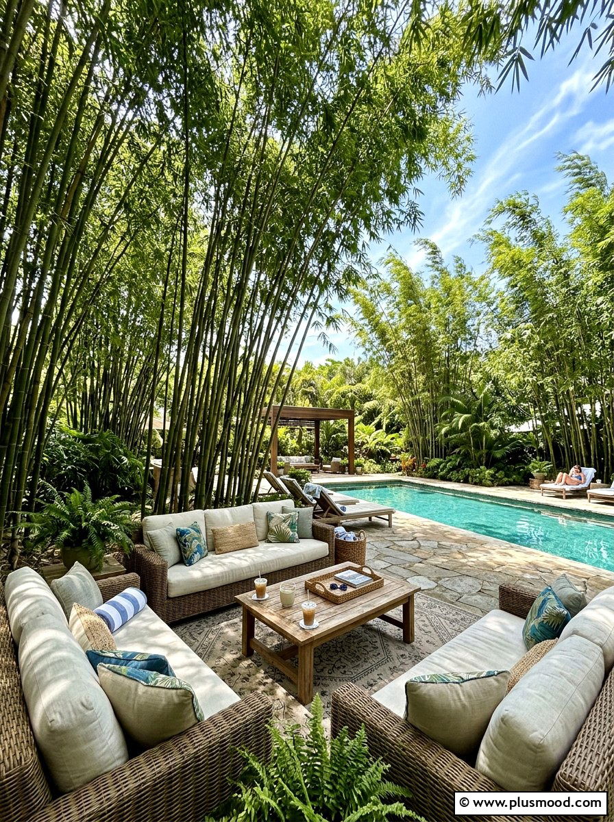 Tall Bamboo For Shade - 25 pool landscaping ideas with bamboo