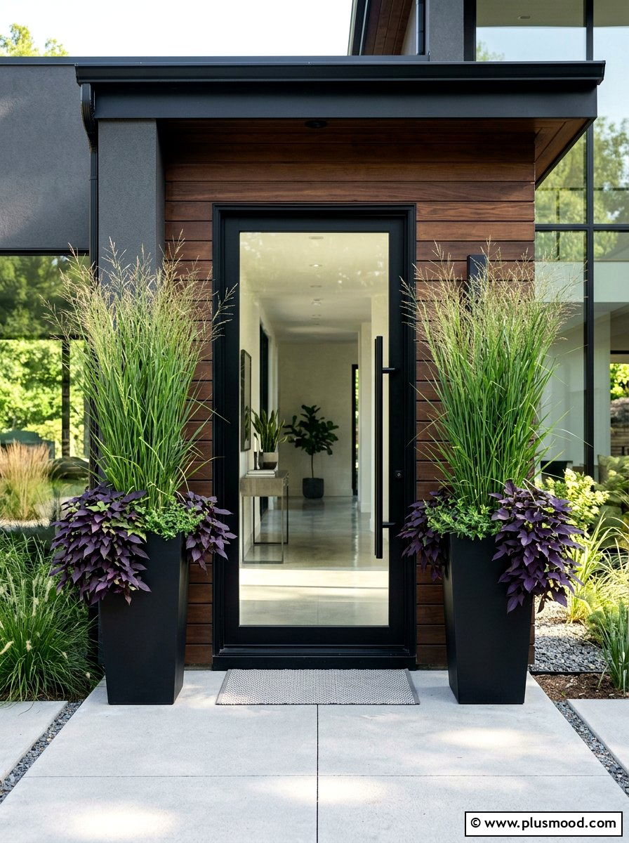 Tall Black Porch Planters - 25 summer to fall porch decor ideas