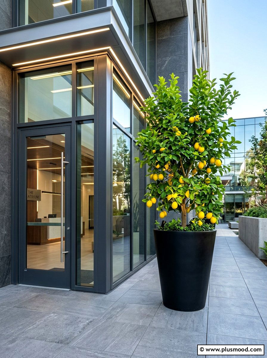 Tall Black Tapered Planter - 25 summer lemon tree planter ideas