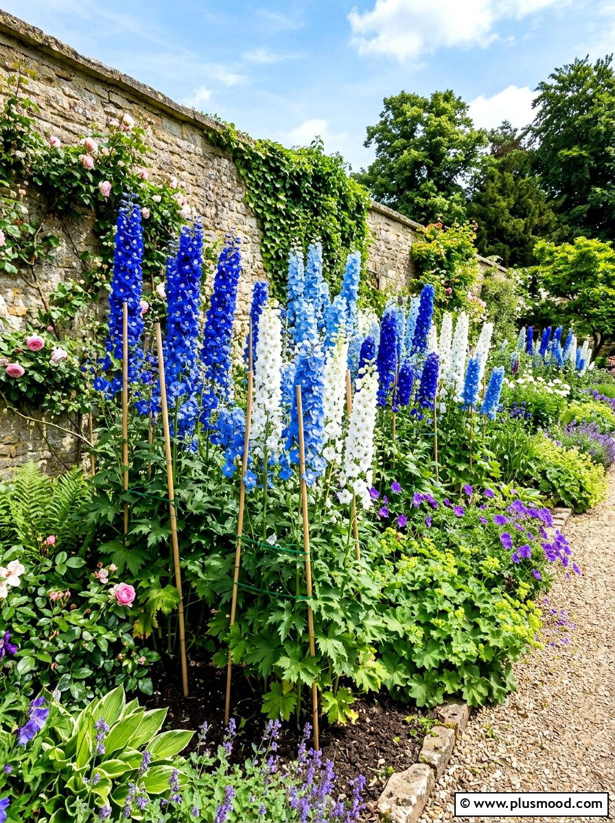 Tall Delphinium Garden Border - 25 summer garden border ideas