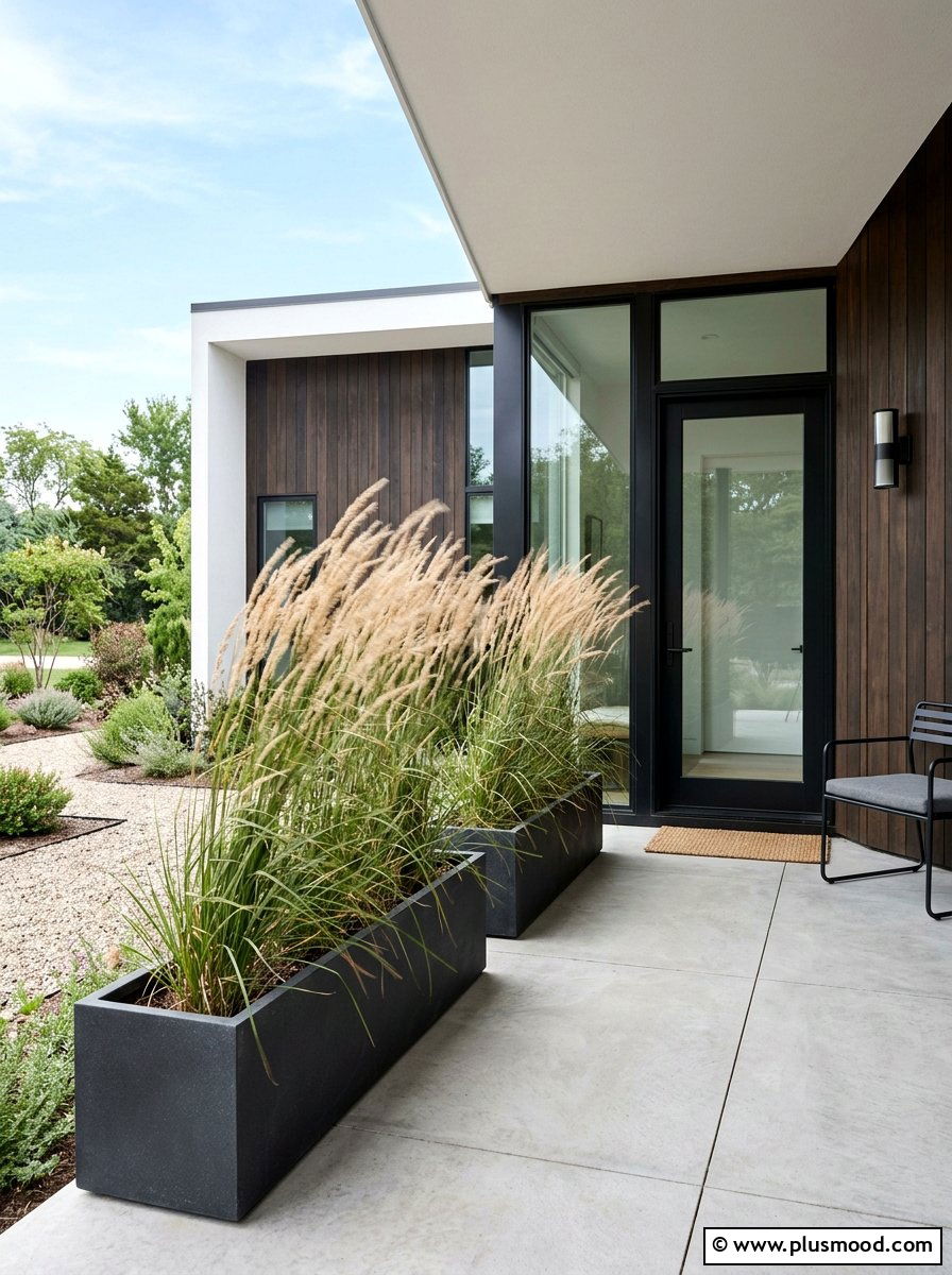 Tall Grass Privacy Planter - 25 summer curb appeal planter ideas
