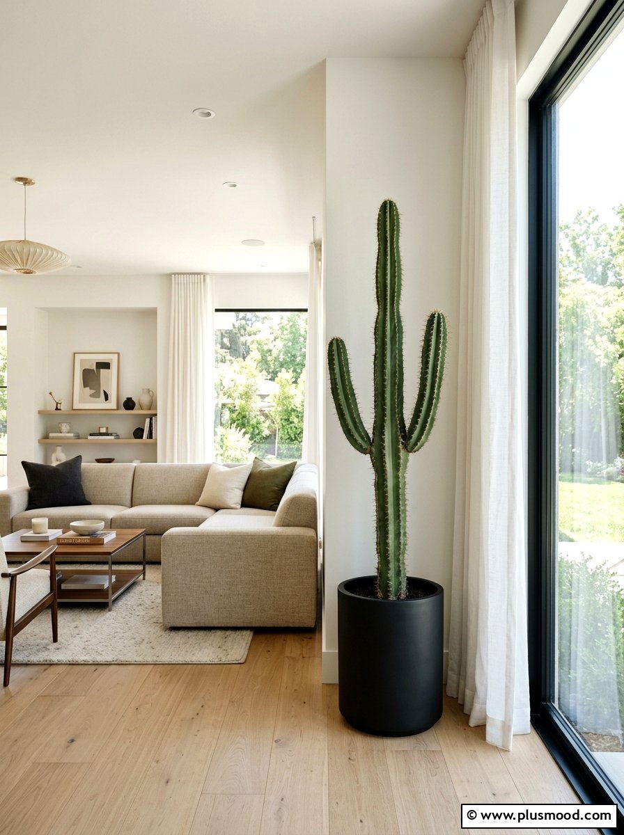 Tall Modern Ceramic Cactus - 25 summer cactus planter ideas