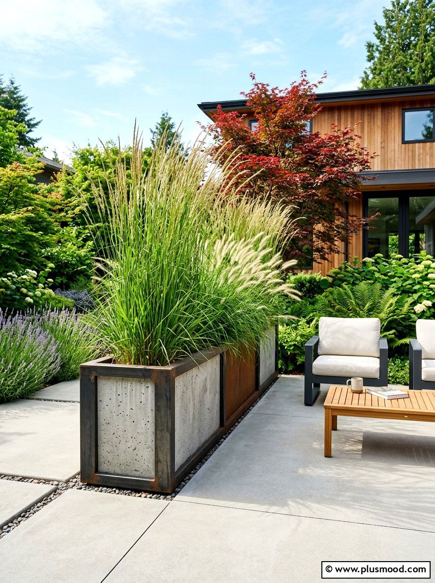 Tall Planter Box - 25 summer garden privacy screen ideas