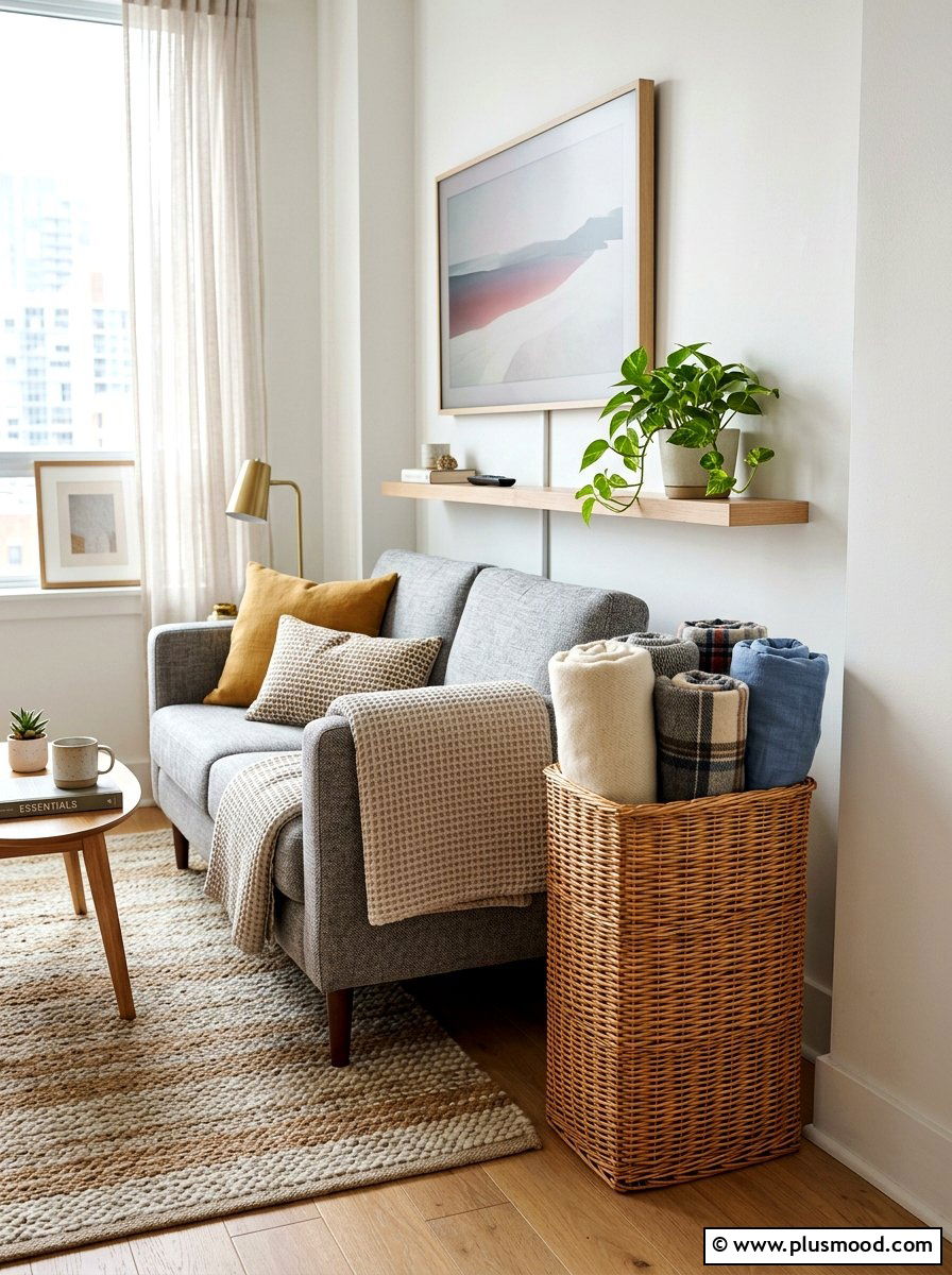 Tall Slender Basket For Small Spaces - 25 summer blanket basket ideas for living room