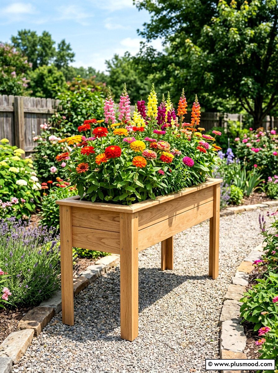 Tall Wooden Planter Box - 25 summer raised garden bed ideas
