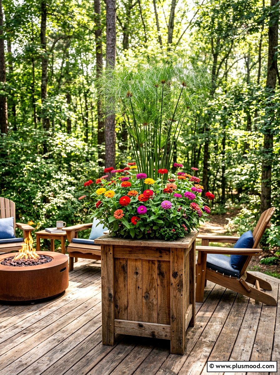 Tall cedar wood planter - 25 summer tall planter ideas