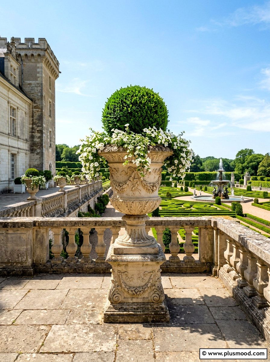 Tall limestone garden planter - 25 summer tall planter ideas