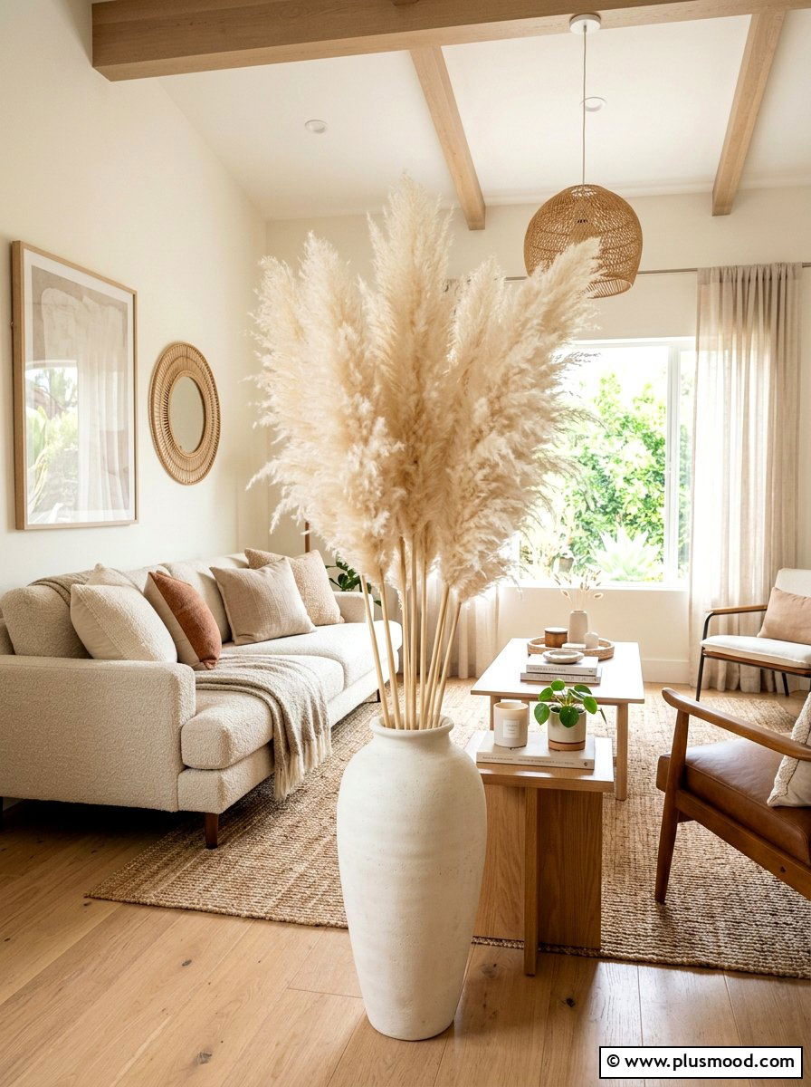 Tall pampas grass decor - 25 summer to fall living room decor ideas