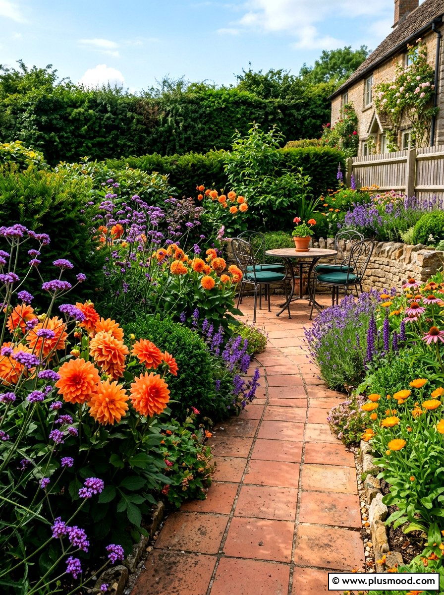 Tangerine and violet garden - 25 summer color scheme landscaping ideas
