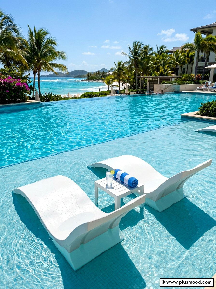 Tanning Ledge Lounger - 25 summer pool lounge area ideas