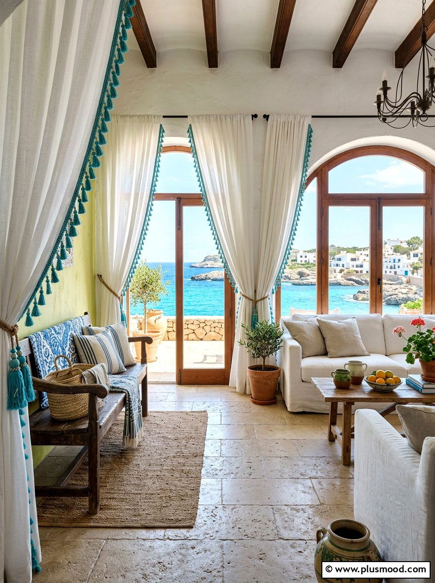 Tassel Edge Linen - 25 summer curtains ideas for living room