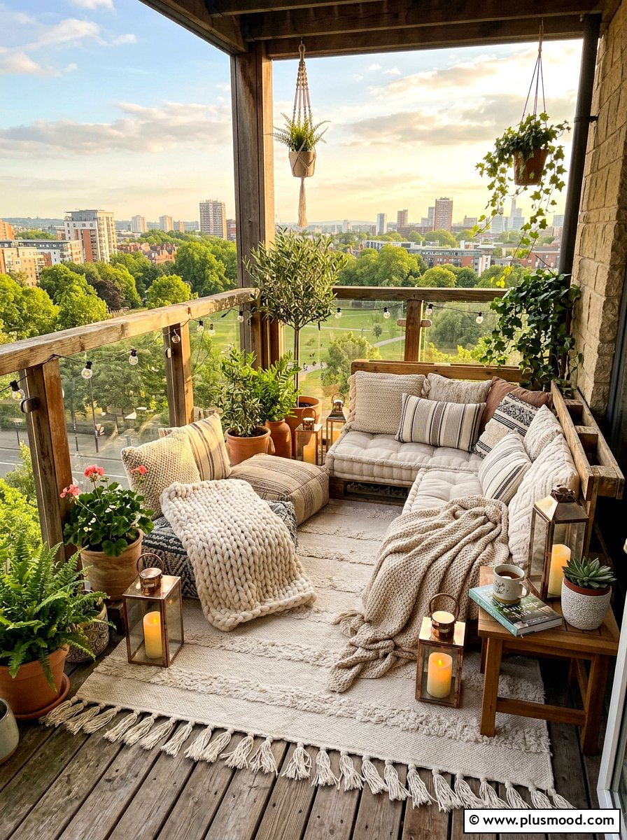 Tasseled Balcony Rug - 25 summer balcony rug ideas