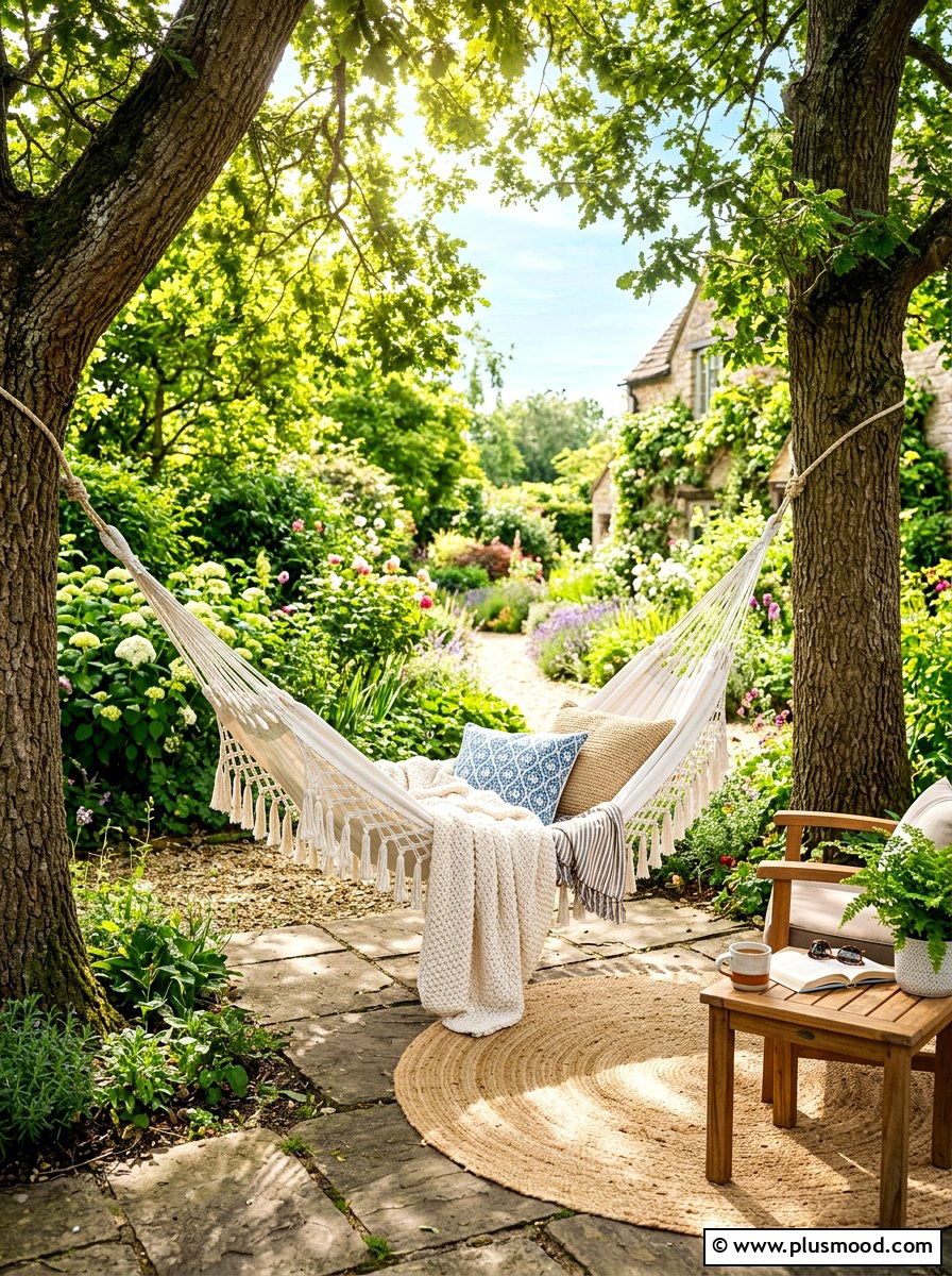Tasseled Hammock - 25 summer boho patio decor ideas