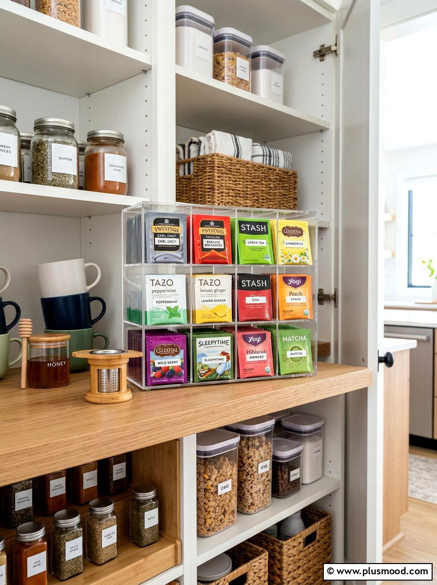 Tea Bag Organizer - 25 summer pantry organization ideas