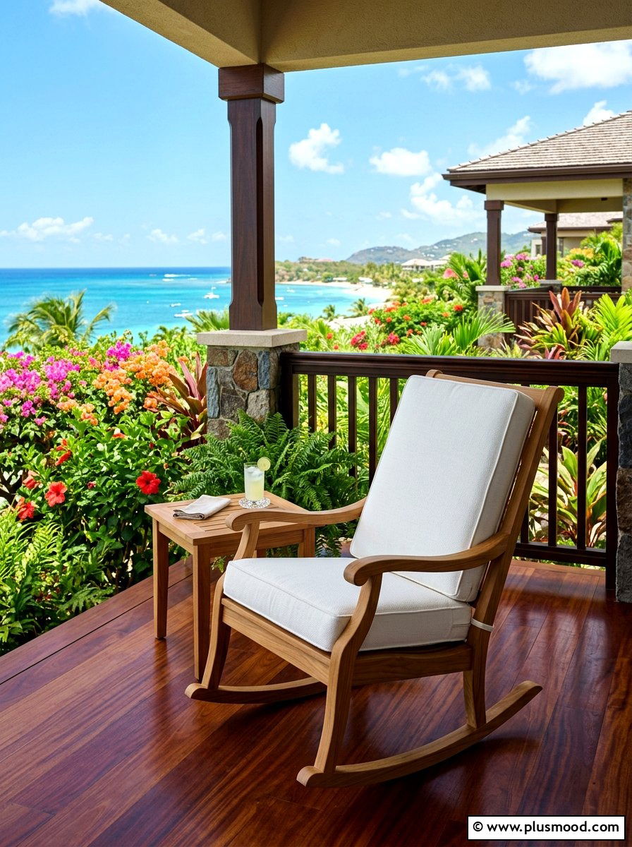Teak outdoor rocking chair - 25 summer front porch rocking chair ideas